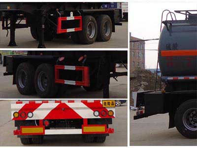 程力威牌CLW9350GFW型腐蚀性物品罐式运输半挂车