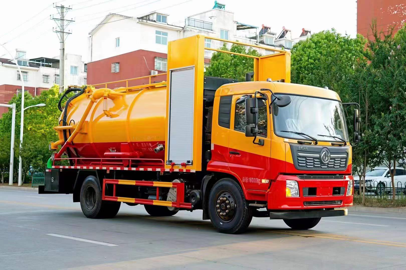 东风天锦国六一体罐清洗吸污车